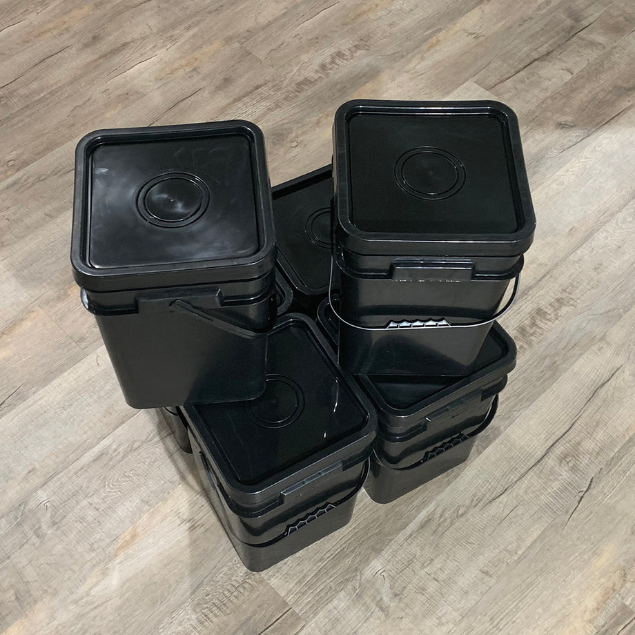 5 Gallon Square Bucket with Lid 5 Pack Artisun Technology LLC