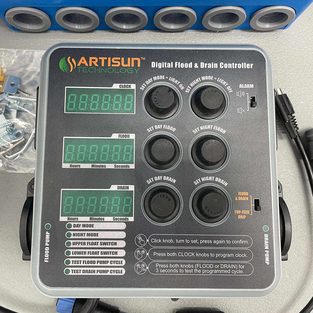 Digital flood and drain controller makes hydroponic growing  simple and sustainable.